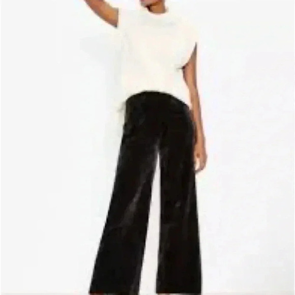 NWT Loft Black Ribbed Velour Pants - Picture 3 of 6